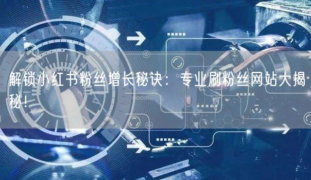 解锁小红书粉丝增长秘诀：专业刷粉丝网站大揭秘！