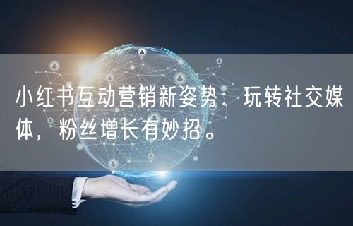 小红书互动营销新姿势：玩转社交媒体，粉丝增长有妙招。