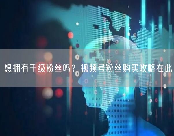 想拥有千级粉丝吗？视频号粉丝购买攻略在此