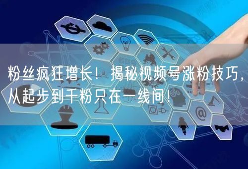 粉丝疯狂增长！揭秘视频号涨粉技巧，从起步到千粉只在一线间！