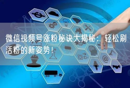 微信视频号涨粉秘诀大揭秘：轻松刷活粉的新姿势！
