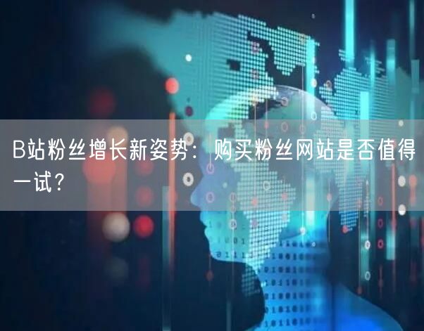 B站粉丝增长新姿势：购买粉丝网站是否值得一试？