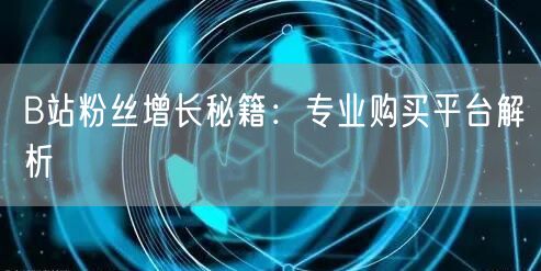 B站粉丝增长秘籍：专业购买平台解析