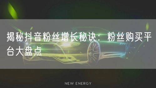 揭秘抖音粉丝增长秘诀：粉丝购买平台大盘点