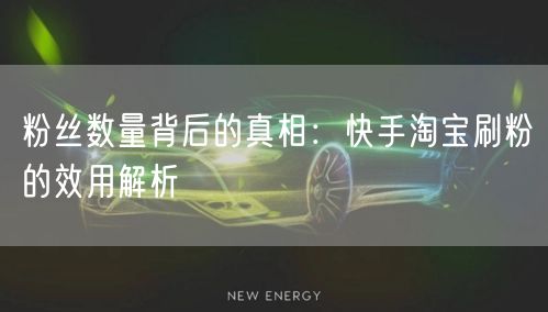 粉丝数量背后的真相：快手淘宝刷粉的效用解析