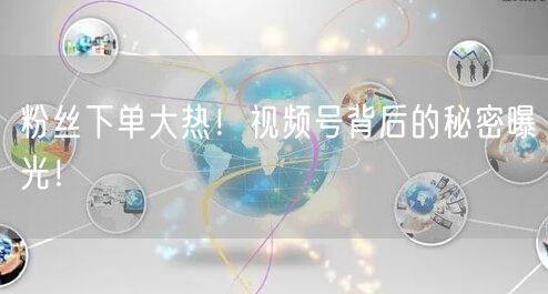 粉丝下单大热！视频号背后的秘密曝光！