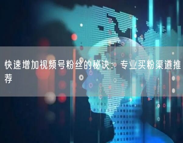 快速增加视频号粉丝的秘诀：专业买粉渠道推荐