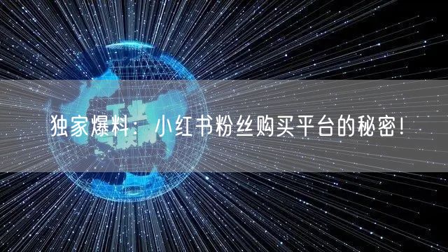 独家爆料：小红书粉丝购买平台的秘密！