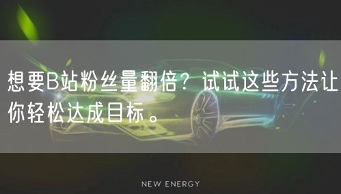 想要B站粉丝量翻倍？试试这些方法让你轻松达成目标。