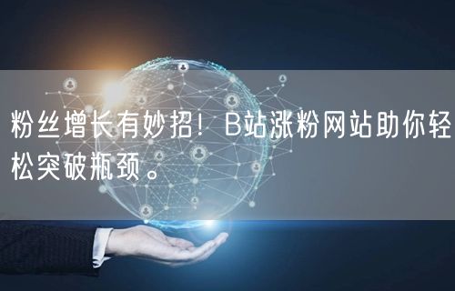 粉丝增长有妙招！B站涨粉网站助你轻松突破瓶颈。