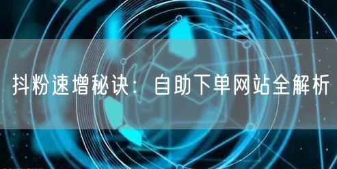 抖粉速增秘诀：自助下单网站全解析