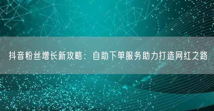 抖音粉丝增长新攻略：自助下单服务助力打造网红之路