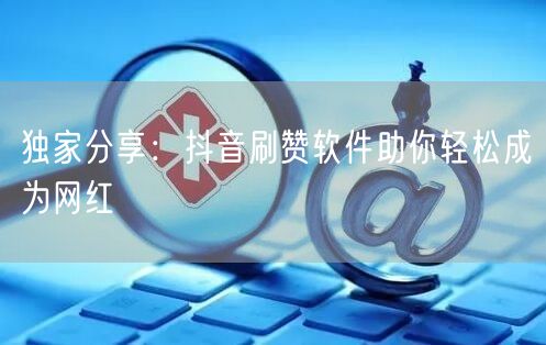 独家分享：抖音刷赞软件助你轻松成为网红