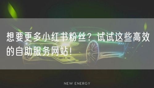想要更多小红书粉丝？试试这些高效的自助服务网站！