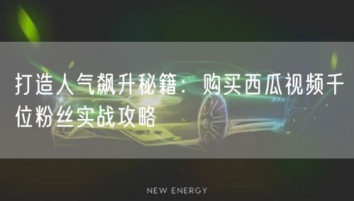 打造人气飙升秘籍：购买西瓜视频千位粉丝实战攻略