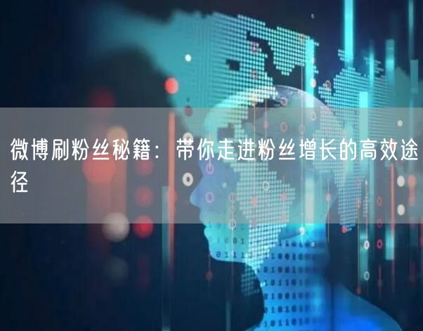 微博刷粉丝秘籍：带你走进粉丝增长的高效途径