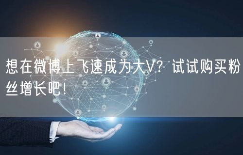 想在微博上飞速成为大V？试试购买粉丝增长吧！