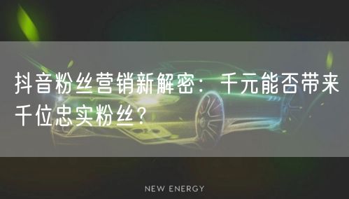 抖音粉丝营销新解密：千元能否带来千位忠实