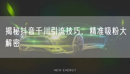 揭秘抖音千川引流技巧，精准吸粉大解密