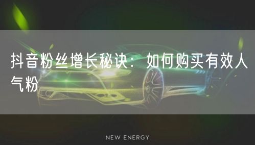 抖音粉丝增长秘诀：如何购买有效人气粉