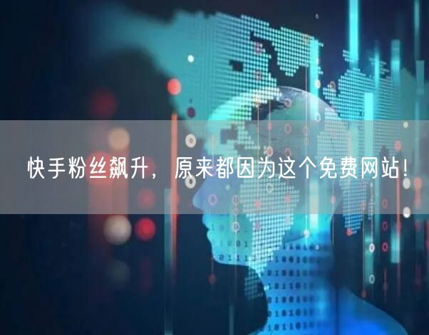 快手粉丝飙升，原来都因为这个免费网站！