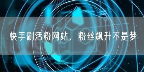 快手刷活粉网站，粉丝飙升不是梦