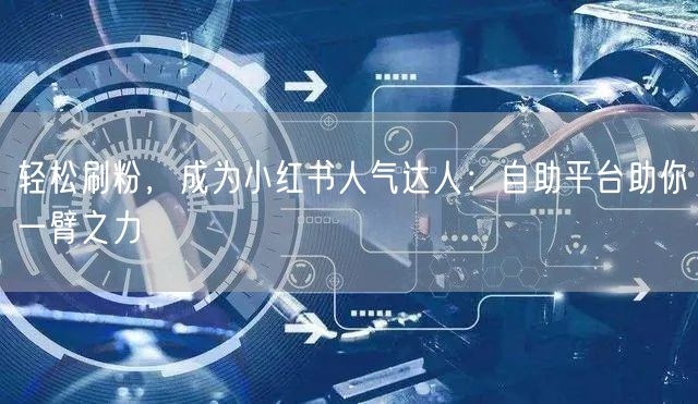 轻松刷粉，成为小红书人气达人：自助平台助你一臂之力