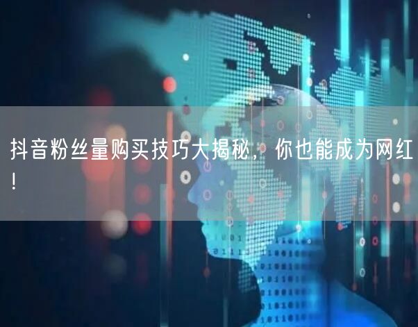 抖音粉丝量购买技巧大揭秘，你也能成为网红！