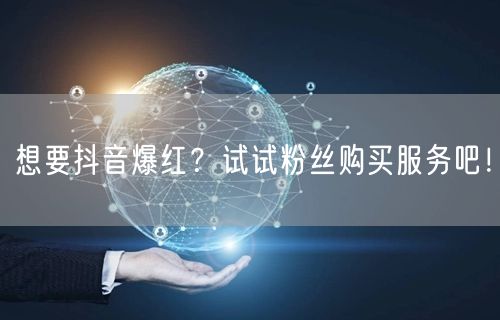 想要抖音爆红？试试粉丝购买服务吧！