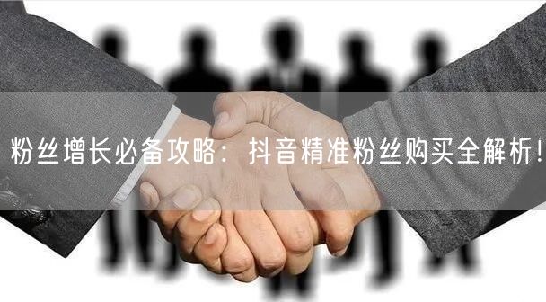 粉丝增长必备攻略：抖音精准粉丝购买全解析！