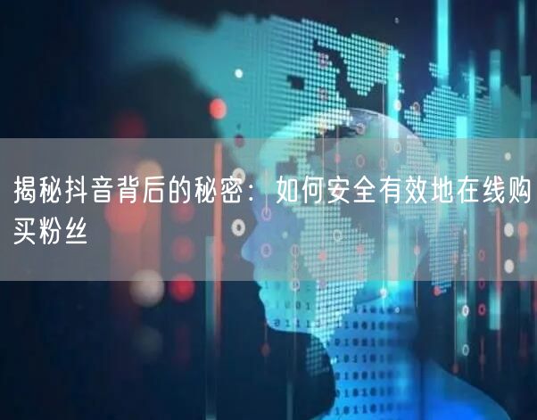 揭秘抖音背后的秘密：如何安全有效地在线购买粉丝