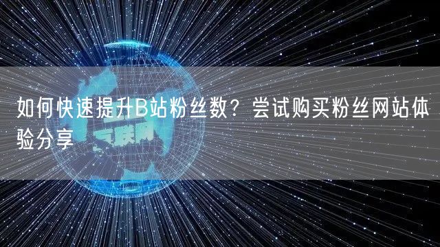 如何快速提升B站粉丝数？尝试购买粉丝网站体验分享