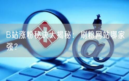 B站涨粉秘诀大揭秘：刷粉网站哪家强？