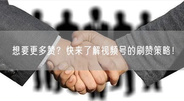 想要更多赞？快来了解视频号的刷赞策略！