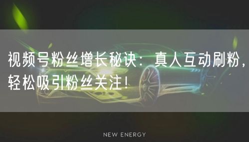 视频号粉丝增长秘诀：真人互动刷粉，轻松吸