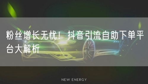 粉丝增长无忧！抖音引流自助下单平台大解析