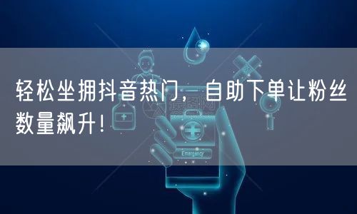 轻松坐拥抖音热门，自助下单让粉丝数量飙升！