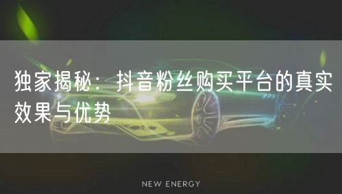独家揭秘：抖音粉丝购买平台的真实效果与优势