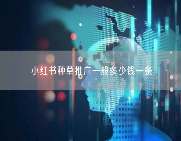 小红书种草推广一般多少钱一条