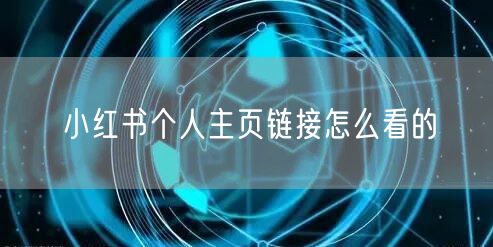 小红书个人主页链接怎么看的