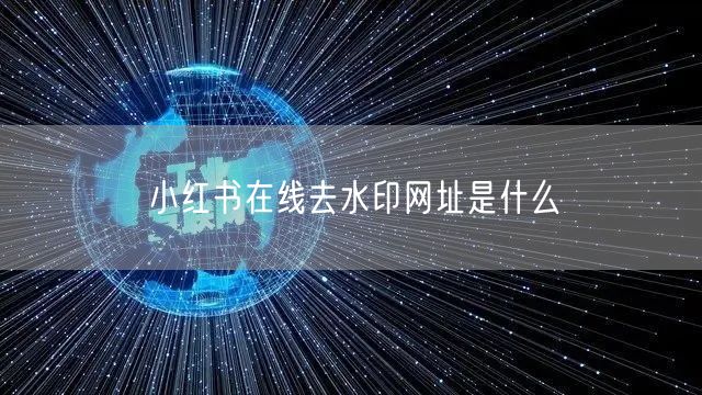 小红书在线去水印网址是什么