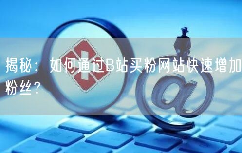 揭秘：如何通过B站买粉网站快速增加粉丝？