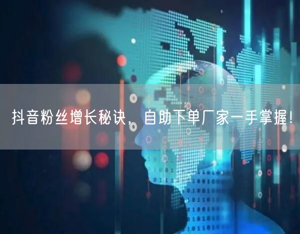 抖音粉丝增长秘诀，自助下单厂家一手掌握！