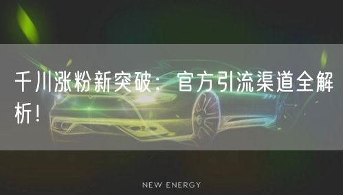 千川涨粉新突破：官方引流渠道全解析！