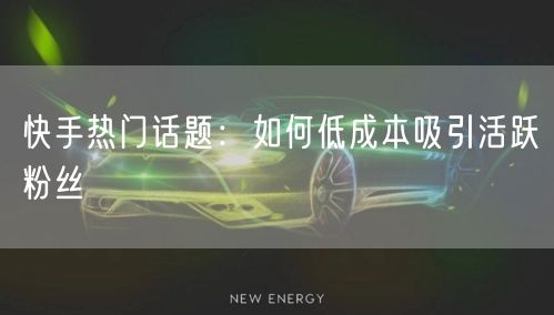 快手热门话题：如何低成本吸引活跃粉丝