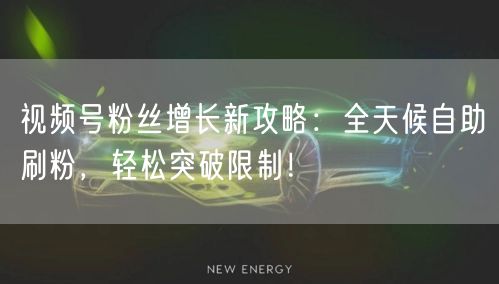 视频号粉丝增长新攻略：全天候自助刷粉，轻松突破限制！