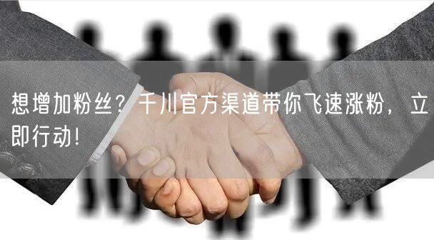想增加粉丝？千川官方渠道带你飞速涨粉，立即行动！