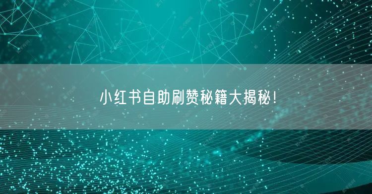 小红书自助刷赞秘籍大揭秘！