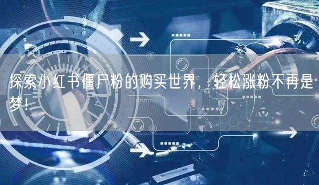 探索小红书僵尸粉的购买世界，轻松涨粉不再是梦！