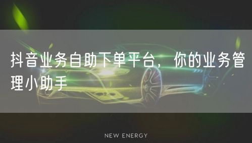 抖音业务自助下单平台，你的业务管理小助手
